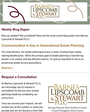 Estate Planning Newsletter - Subscribe Today!